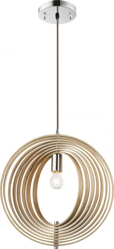 Светильник подвесной 15116 Globo бежевый 1 лампа, основание хром в стиле арт-деко современный 