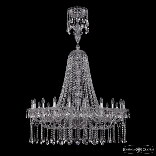 Люстра подвесная 1413/20/400/XL-160 Ni Bohemia Ivele Crystal без плафона на 20 ламп, основание никель в стиле классический sp
