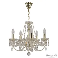 Люстра подвесная 101/5/165 G Bohemia Ivele Crystal без плафона на 5 ламп, основание прозрачное золотое в стиле классический sp Люстра подвесная 101/5/165 G Bohemia Ivele Crystal без плафона на 5 ламп, основание прозрачное золотое в стиле классический sp