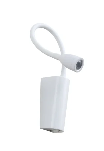 Бра с выключателем LED CLT 213W WH Crystal Lux белый на 1 лампа, основание белое в стиле хай-тек современный минимализм гибкая ножка