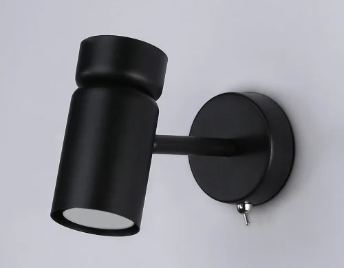 Бра с выключателем TA13184 Ambrella light чёрный на 1 лампа, основание чёрное в стиле современный хай-тек  фото 2