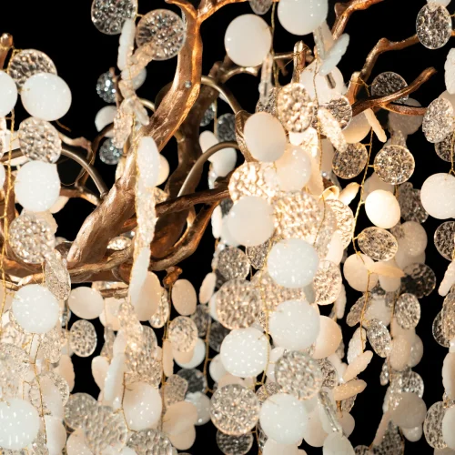 Люстра подвесная Fairytree 10066/600 GB LOFT IT белая прозрачная на 6 ламп, основание золотое в стиле арт-деко ветви фото 8