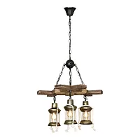 Люстра подвесная Midland LSP-8980 Lussole прозрачная на 3 лампы, основание коричневое чёрное в стиле кантри замковый Люстра подвесная Midland LSP-8980 Lussole прозрачная на 3 лампы, основание коричневое чёрное в стиле кантри замковый
