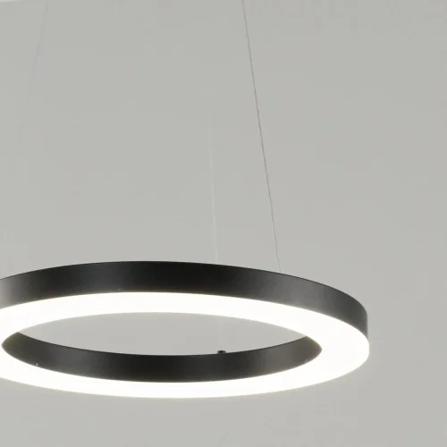 Светильник подвесной LED Bona V1751-PL Moderli белый 1 лампа, основание чёрное в стиле хай-тек кольца фото 3
