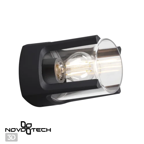 Настенный светильник Visio 370958 Novotech уличный IP54 чёрный 1 лампа, плафон прозрачный в стиле современный E27 фото 7