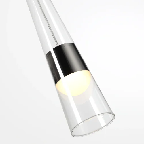 Светильник подвесной LED Lump 5044/12L Odeon Light прозрачный 1 лампа, основание хром чёрное в стиле современный трубочки фото 5