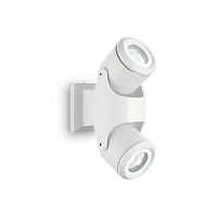 Настенный светильник XENO PL2 BIANCO Ideal Lux уличный IP44 белый 2 лампы, плафон белый в стиле современный GU10