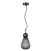 Светильник подвесной Elica 5417/1 Odeon Light чёрный серый 1 лампа, основание чёрное в стиле современный 