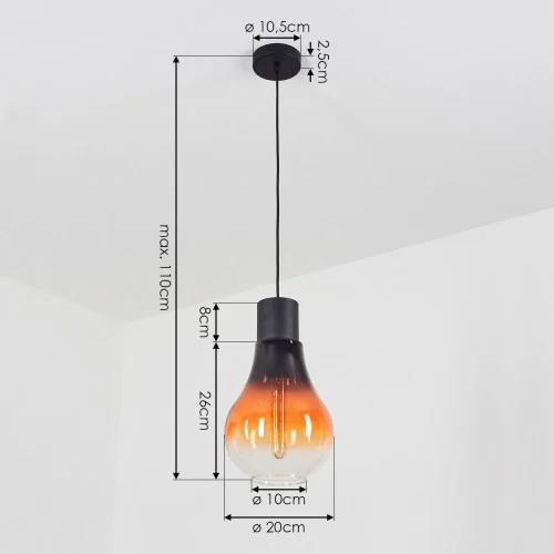 Светильник подвесной Chasely 43459 Eglo коричневый разноцветный 1 лампа, основание чёрное в стиле современный  фото 6