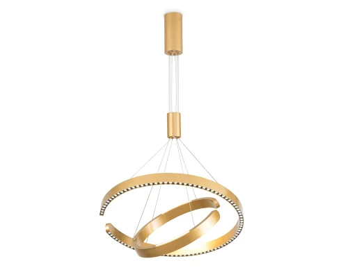Люстра подвесная LED FL5885 Ambrella light золотая на 1 лампа, основание золотое в стиле современный хай-тек кольца фото 2