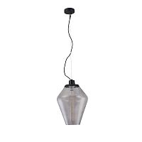 Светильник подвесной Calima VL5242P21 Vele Luce серый прозрачный 1 лампа, основание чёрное в стиле современный выдувное