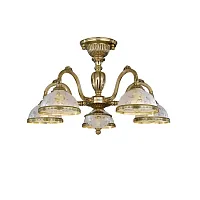 Люстра потолочная  PL 6322/5 Reccagni Angelo белая на 5 ламп, основание золотое в стиле классический 