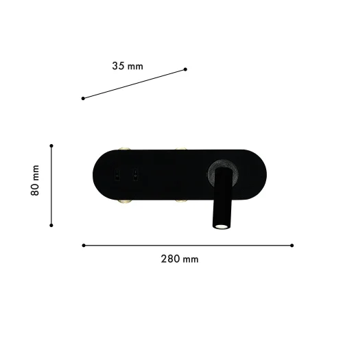 Бра с выключателем LED Tris 4170-5W F-promo чёрный на 1 лампа, основание чёрное в стиле современный для чтения фото 3