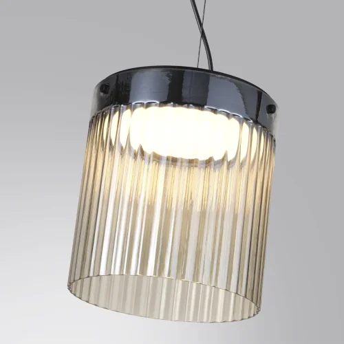 Светильник подвесной LED Pillari 5047/20L Odeon Light янтарный 1 лампа, основание чёрное в стиле современный  фото 5