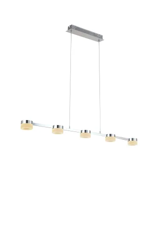Люстра подвесная MODENA 165.5 LED Lucia Tucci белая на 5 ламп, основание хром в стиле современный 