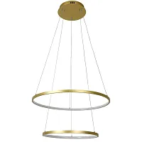 Светильник подвесной LED Giro 2937-10P Favourite золотой 1 лампа, основание золотое в стиле современный кольца