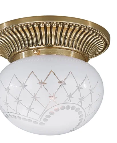 Светильник потолочный PL 7800/1 Reccagni Angelo белый 1 лампа, основание золотое в стиле классический  фото 2