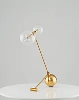 Настольная лампа Bizet V10343-2T Moderli прозрачная 2 лампы, основание латунь металл в стиле современный 