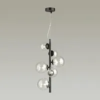 Светильник подвесной Tovi 4818/6 Odeon Light прозрачный 6 ламп, основание чёрное в стиле современный шар