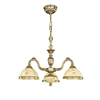 Люстра подвесная  L 6308/3 Reccagni Angelo жёлтая на 3 лампы, основание золотое в стиле классический 