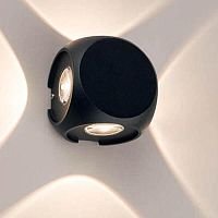 Настенный светильник LED Patras 9115-NW Nowodvorski уличный IP54 чёрный 1 лампа, плафон прозрачный в стиле хай-тек LED