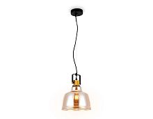 Светильник подвесной TR3526 Ambrella light янтарный 1 лампа, основание чёрное в стиле современный лофт 