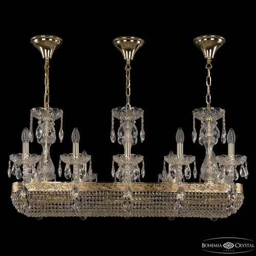 Люстра подвесная 1452/10/195/1000 G Bohemia Ivele Crystal без плафона на 16 ламп, основание прозрачное золотое в стиле классический sp фото 2
