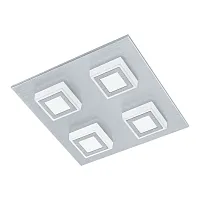 Светильник потолочный LED MASIANO 94508 Eglo серый белый 4 лампы, основание серое в стиле минимализм современный квадраты