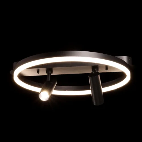 Светильник потолочный LED с пультом Драйв 377013303 DeMarkt чёрный 1 лампа, основание чёрное в стиле хай-тек с пультом фото 2