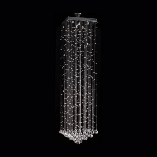 Люстра хрустальная каскадная Tesoro H 1.4.40.106 N Dio D'Arte прозрачная на 6 ламп, основание никель в стиле модерн 