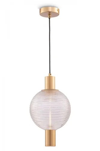 Светильник подвесной Rueca P060PL-01BS Maytoni прозрачный 1 лампа, основание латунь в стиле современный шар