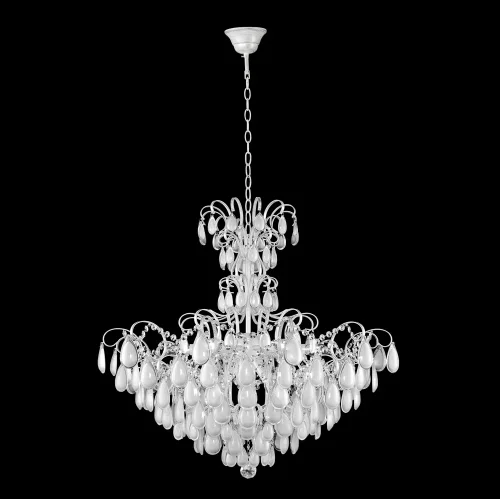 Люстра подвесная  SEVILIA SP9 SILVER Crystal Lux серебряная на 9 ламп, основание белое в стиле арт-деко 