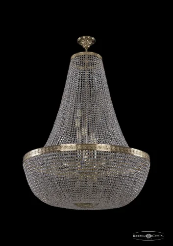 Люстра потолочная хрустальная 19051/H2/90IV G Bohemia Ivele Crystal прозрачная на 26 ламп, основание золотое в стиле классический sp
