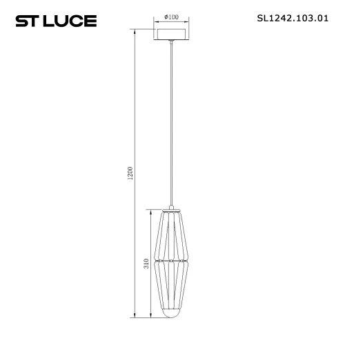 Светильник подвесной Ciara SL1242.103.01 ST-Luce чёрный серый 1 лампа, основание хром в стиле арт-деко  фото 4