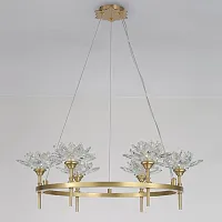 Люстра подвесная LOTOS D64 203933-26 ImperiumLoft прозрачная на 6 ламп, основание латунь в стиле современный Люстра подвесная LOTOS D64 203933-26 ImperiumLoft прозрачная на 6 ламп, основание латунь в стиле современный