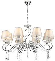 Люстра подвесная 298-103-08 Velante бежевая на 8 ламп, основание хром в стиле современный Люстра подвесная 298-103-08 Velante бежевая на 8 ламп, основание хром в стиле современный