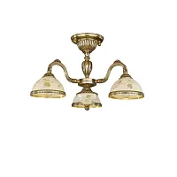Люстра потолочная  PL 6328/3 Reccagni Angelo жёлтая на 3 лампы, основание золотое в стиле классический 