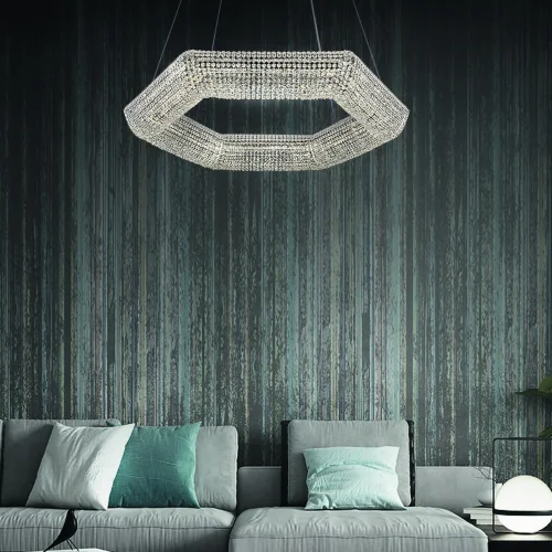 Люстра подвесная / потолочная LED Rimini S506.0.60.A.4000 Arte Perfetto Luce прозрачная на 1 лампа, основание никель в стиле классический  фото 2