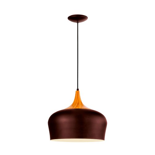 Светильник подвесной OBREGON 95385 Eglo коричневый 1 лампа, основание бежевое коричневое в стиле модерн 