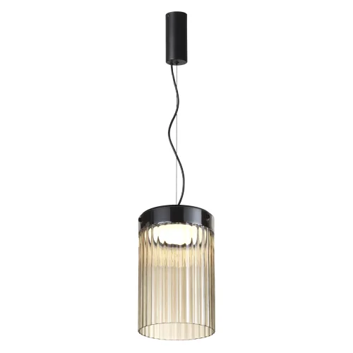 Светильник подвесной LED Pillari 5047/15L Odeon Light янтарный 1 лампа, основание чёрное в стиле современный  фото 3