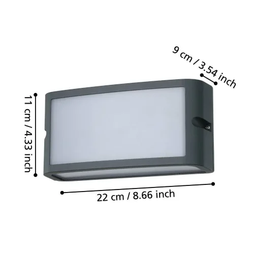 Настенный светильник LED Camarda 900808 Eglo уличный IP54 чёрный 1 лампа, плафон белый в стиле лофт современный LED фото 2