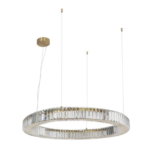 Люстра подвесная LED Manor 4195-8P Favourite прозрачная на 2 лампы, основание золотое в стиле классический кольца фото 2