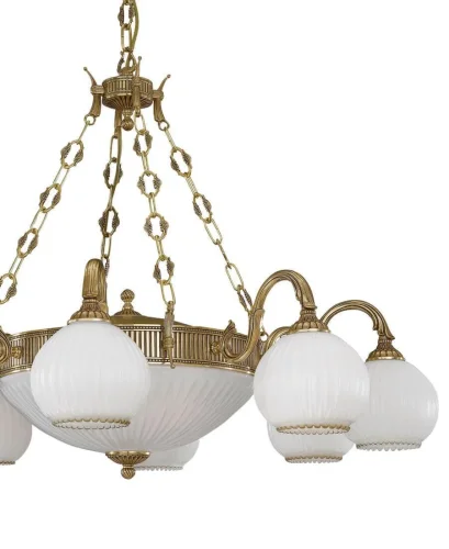 Люстра подвесная  L 9300/8+3 Reccagni Angelo белая на 11 ламп, основание золотое в стиле классический  фото 2