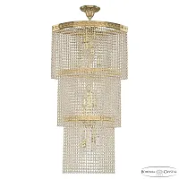 Люстра каскадная хрустальная 83303/55IV-100 G Bohemia Ivele Crystal прозрачная на 14 ламп, основание золотое в стиле классика модерн r