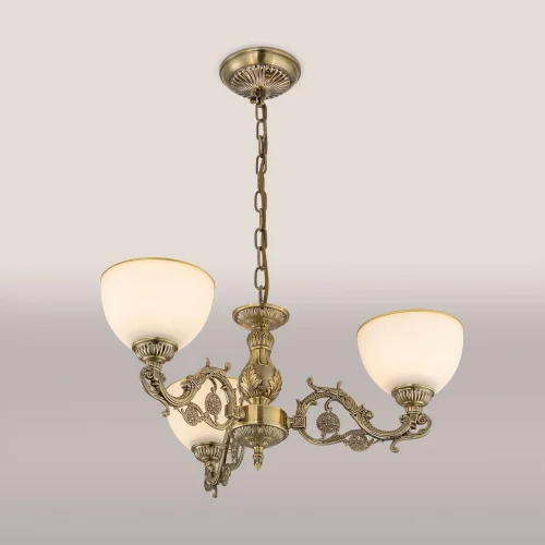 Люстра подвесная / потолочная Адриана CL405233 Citilux белая на 3 лампы, основание бронзовое в стиле классический  фото 12