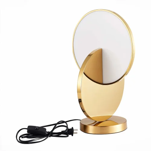 Настольная лампа LED Eclisse SL6107.204.01 ST-Luce белая 1 лампа, основание золотое металл в стиле современный  фото 2