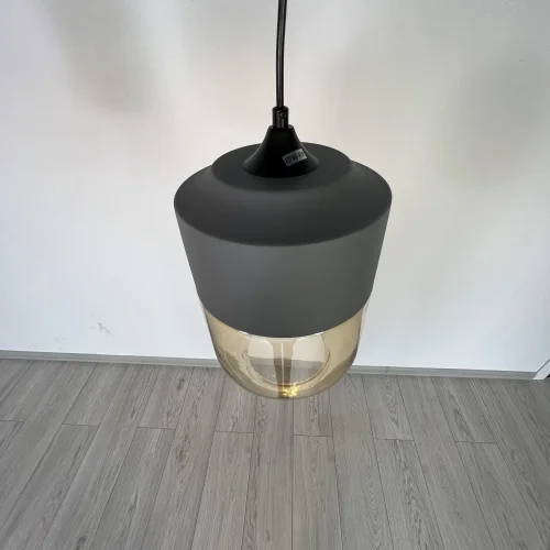 Светильник подвесной NORD A D18 Gray/Amber 190486-26 ImperiumLoft янтарный 1 лампа, основание серое в стиле современный  фото 12