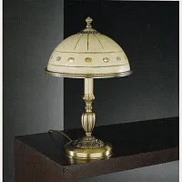 Настольная лампа P 7004 M Reccagni Angelo бежевая 2 лампы, основание античное бронза латунь металл в стиле классический 