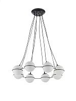 Люстра подвесная Julian MR2291-8P MyFar белая на 8 ламп, основание чёрное в стиле современный шар Люстра подвесная Julian MR2291-8P MyFar белая на 8 ламп, основание чёрное в стиле современный шар