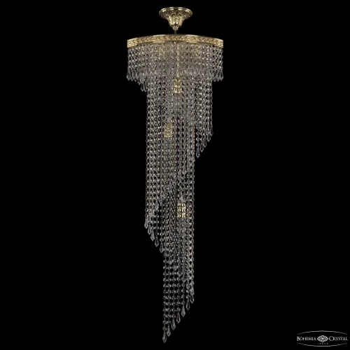 Люстра каскадная хрустальная 83113/35IV-100 G Bohemia Ivele Crystal прозрачная на 5 ламп, основание золотое в стиле классический современный r фото 4